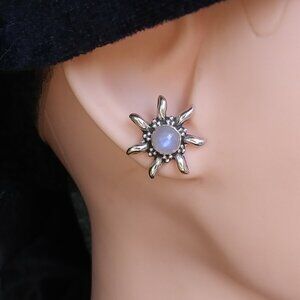 Sterling silver moonstone earrings